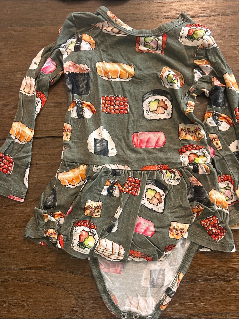 Posh Peanut Sushi Mushi Long Sleeve Skirted Bodysuit